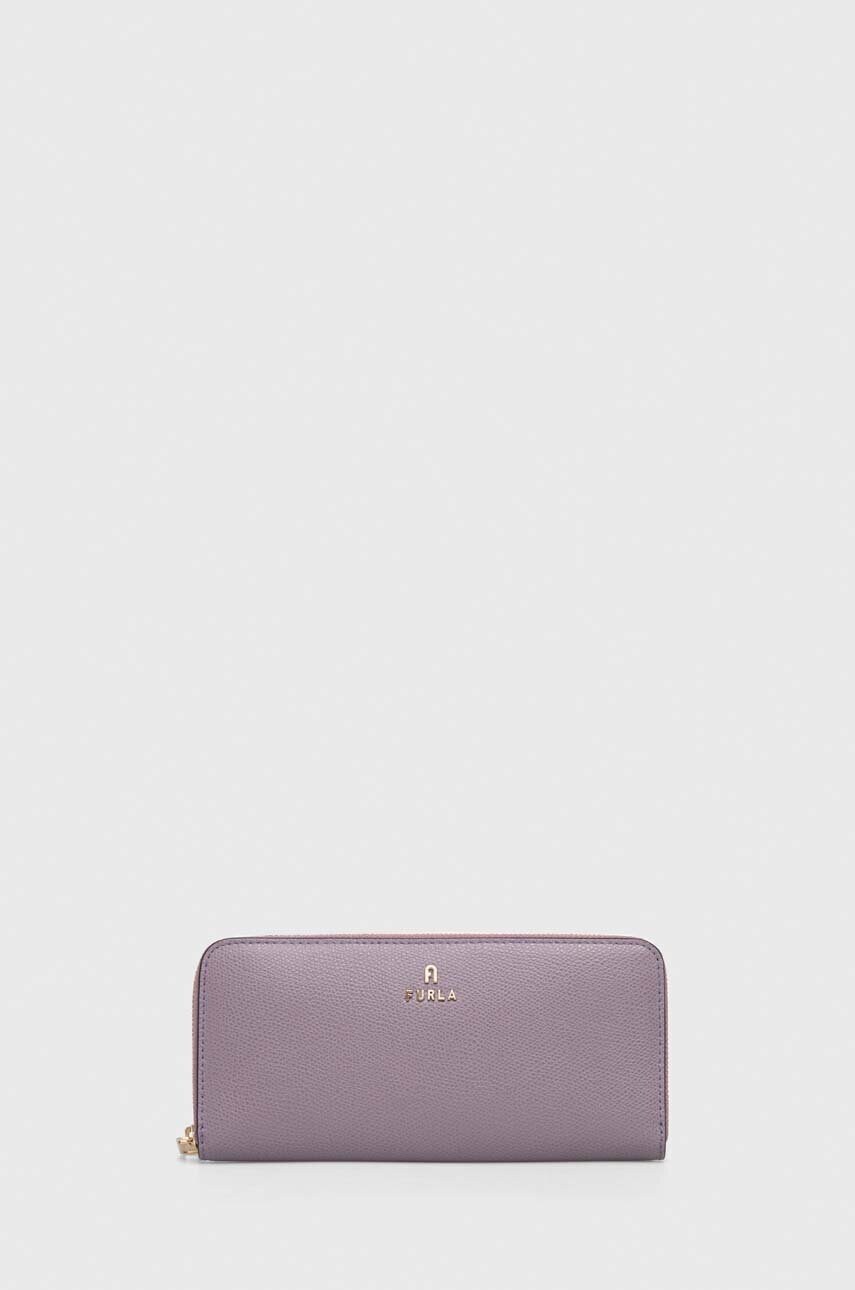 

Кожаный кошелек Furla женский цвет фиолетовый