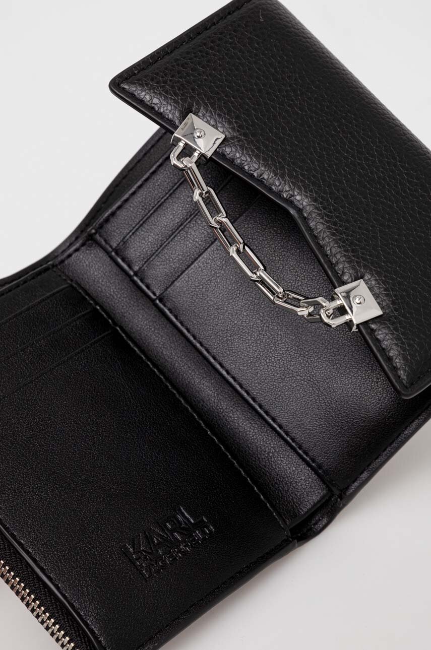 Karl Lagerfeld bőr pénztárca fekete, női termék 2. képe