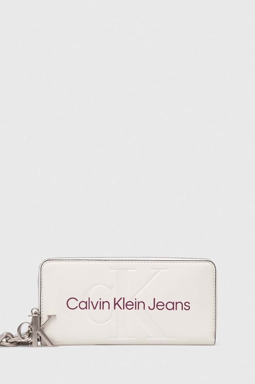 

Портмоне и ключодържател Calvin Klein Jeans дамски в бяло, Бял