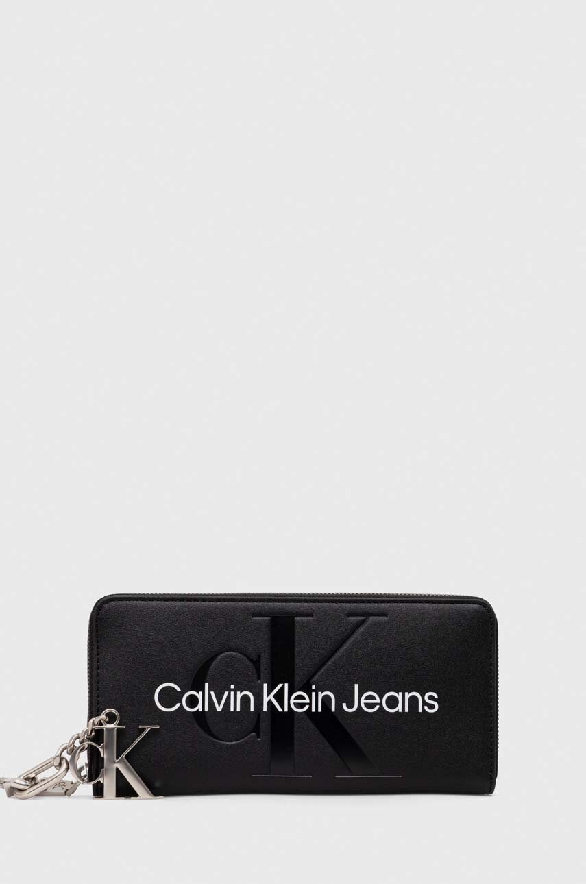 

Портмоне и ключодържател Calvin Klein Jeans дамски в черно, Черен