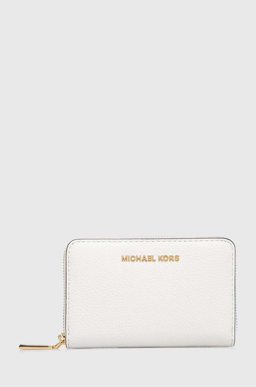 MICHAEL Michael Kors portofel de piele femei, culoarea alb