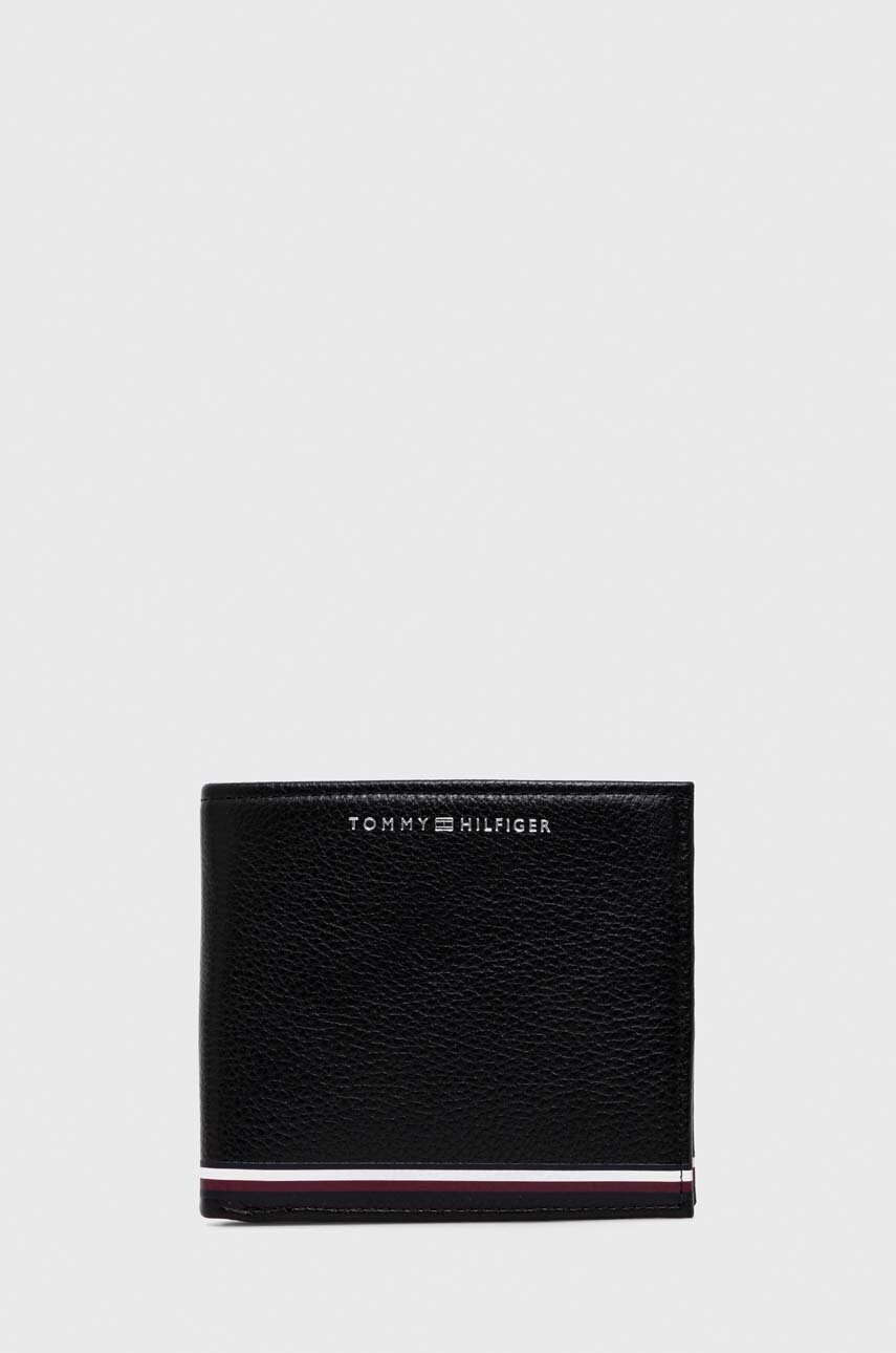 

Шкіряний гаманець Tommy Hilfiger чоловічий колір чорний