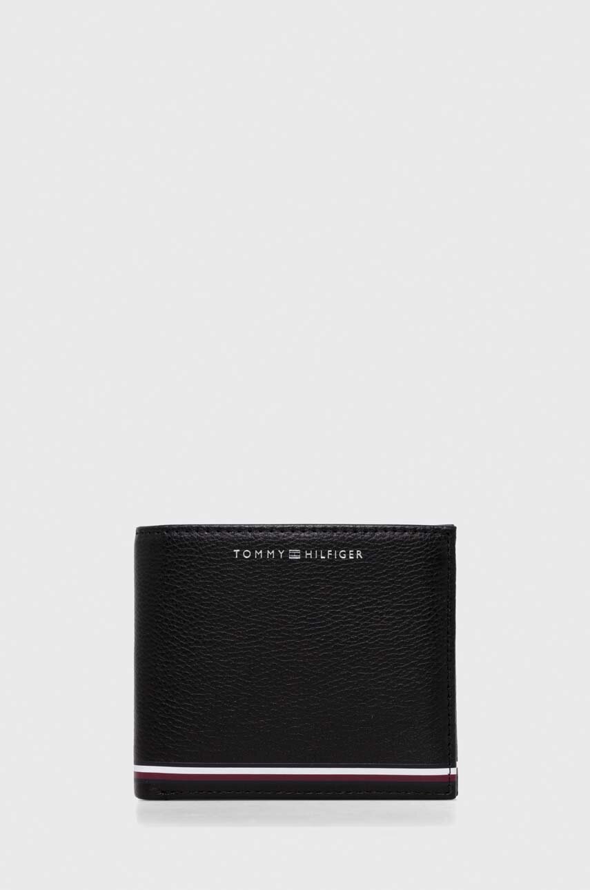 

Шкіряний гаманець Tommy Hilfiger чоловічий колір чорний