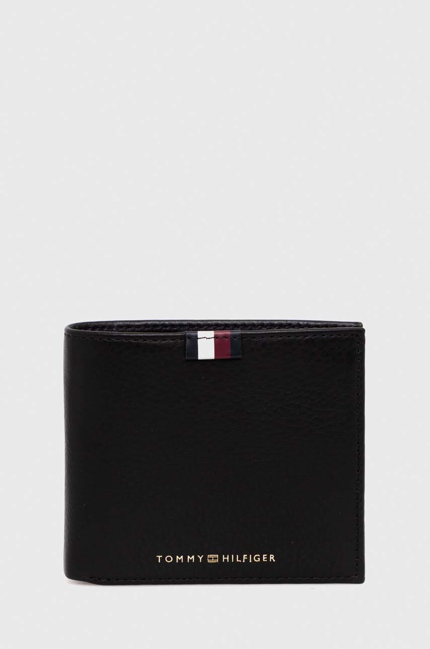 

Кожен портфейл Tommy Hilfiger мъжки в черно, Черен