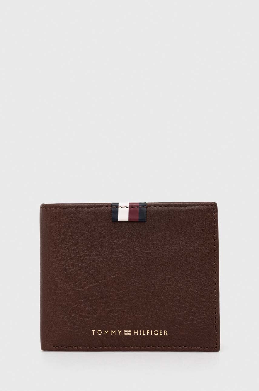 

Кожаный кошелек Tommy Hilfiger мужской цвет коричневый