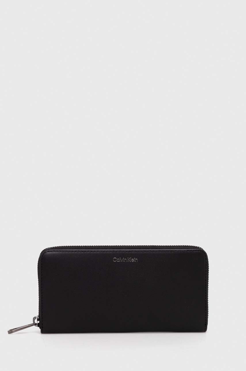 

Кожен портфейл Calvin Klein мъжки в черно, Черен