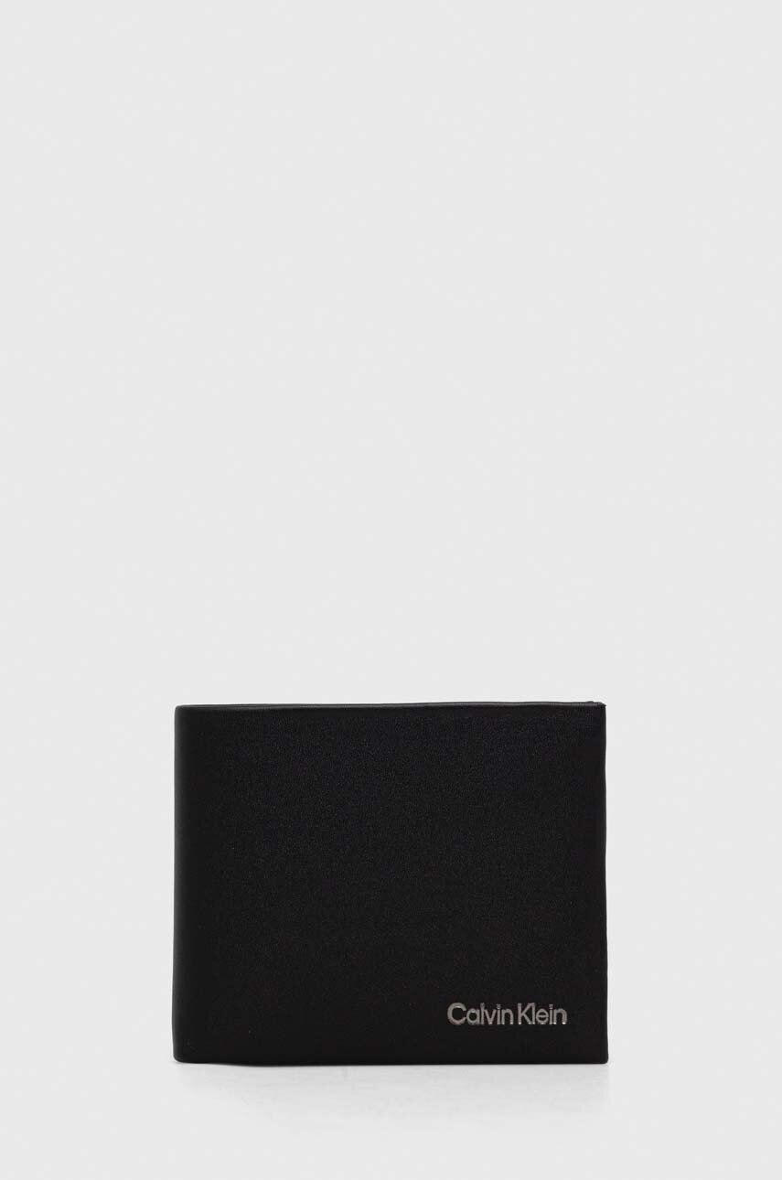 

Кожен портфейл Calvin Klein мъжки в черно, Черен