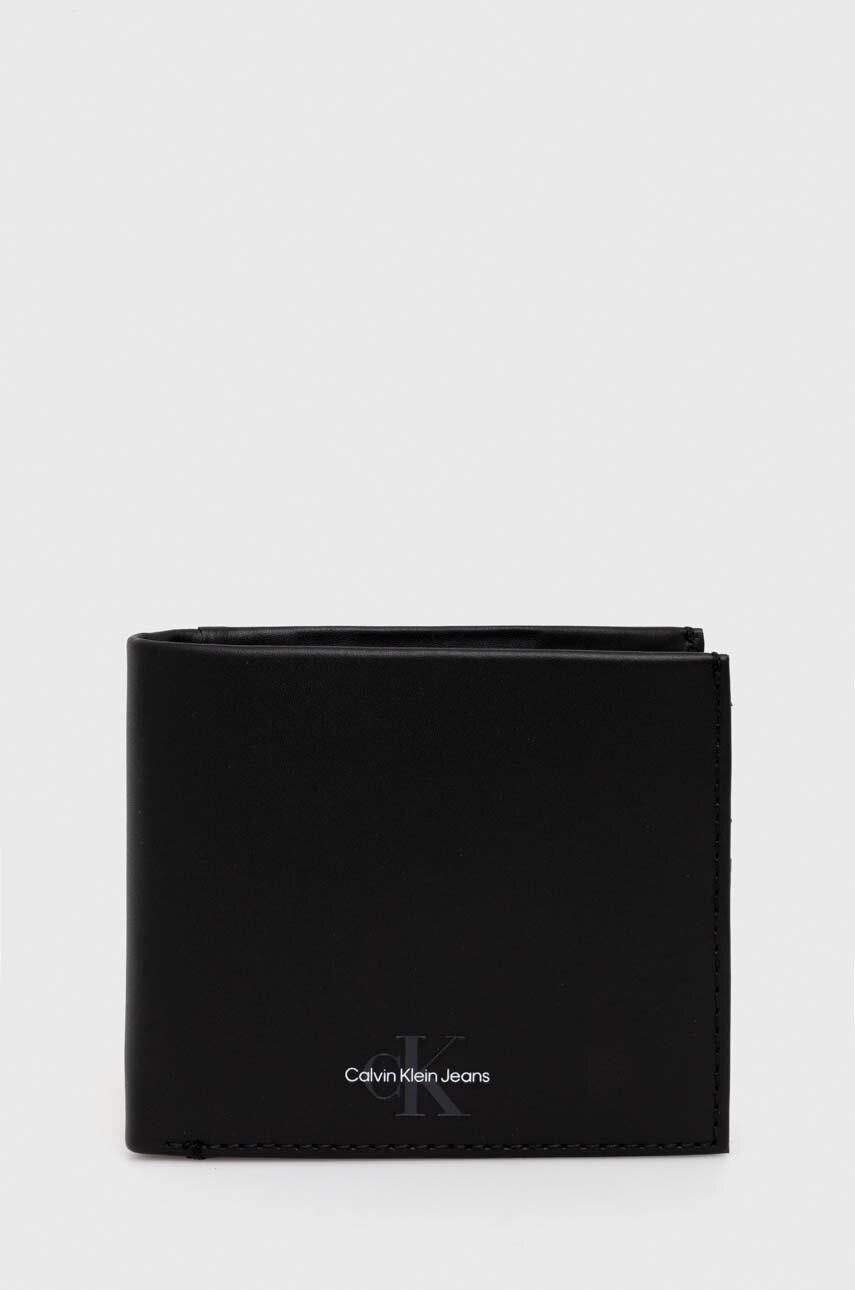 

Кожен портфейл Calvin Klein Jeans мъжки в черно, Черен
