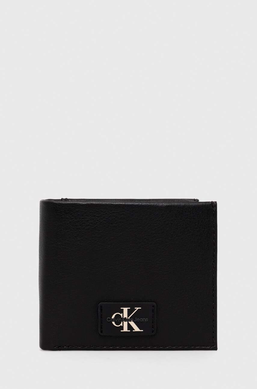 

Кожен портфейл Calvin Klein Jeans мъжки в черно, Черен