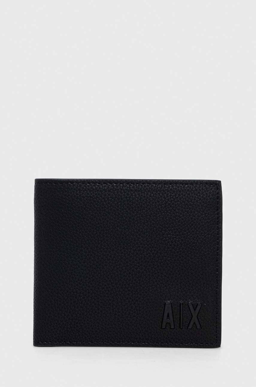 Armani Exchange portofel de piele barbati, culoarea negru