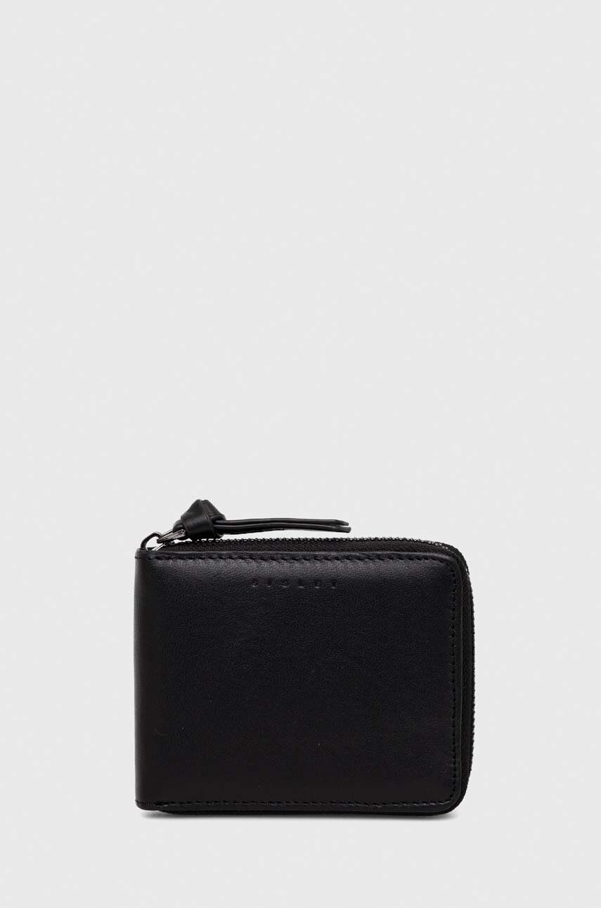 Kožená peněženka Sisley černá barva - černá - Hlavní materiál: 100 % Ovčí kůže Podšívka: 100 % 
