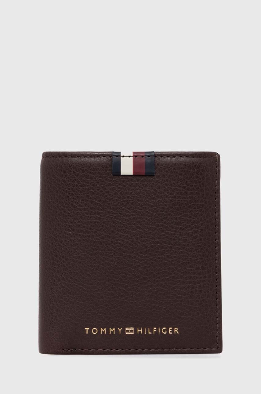 

Кожаный кошелек Tommy Hilfiger мужской цвет коричневый
