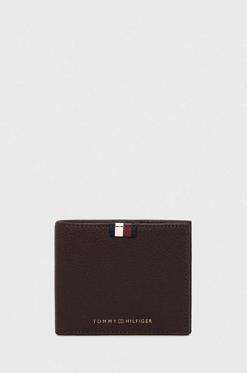 

Кожаный кошелек Tommy Hilfiger мужской цвет коричневый