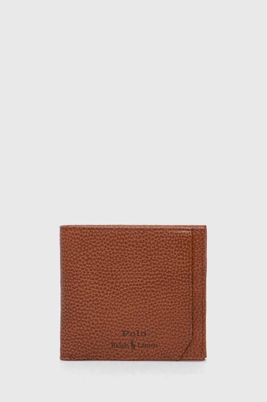 Levně Kožená peněženka Polo Ralph Lauren hnědá barva, 405914158