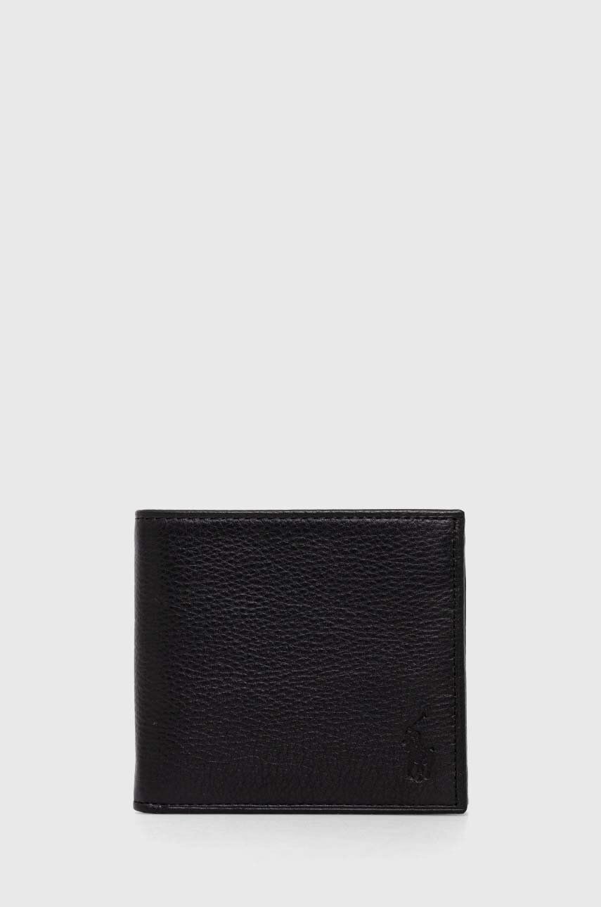 Levně Kožená peněženka Polo Ralph Lauren černá barva, 405914235