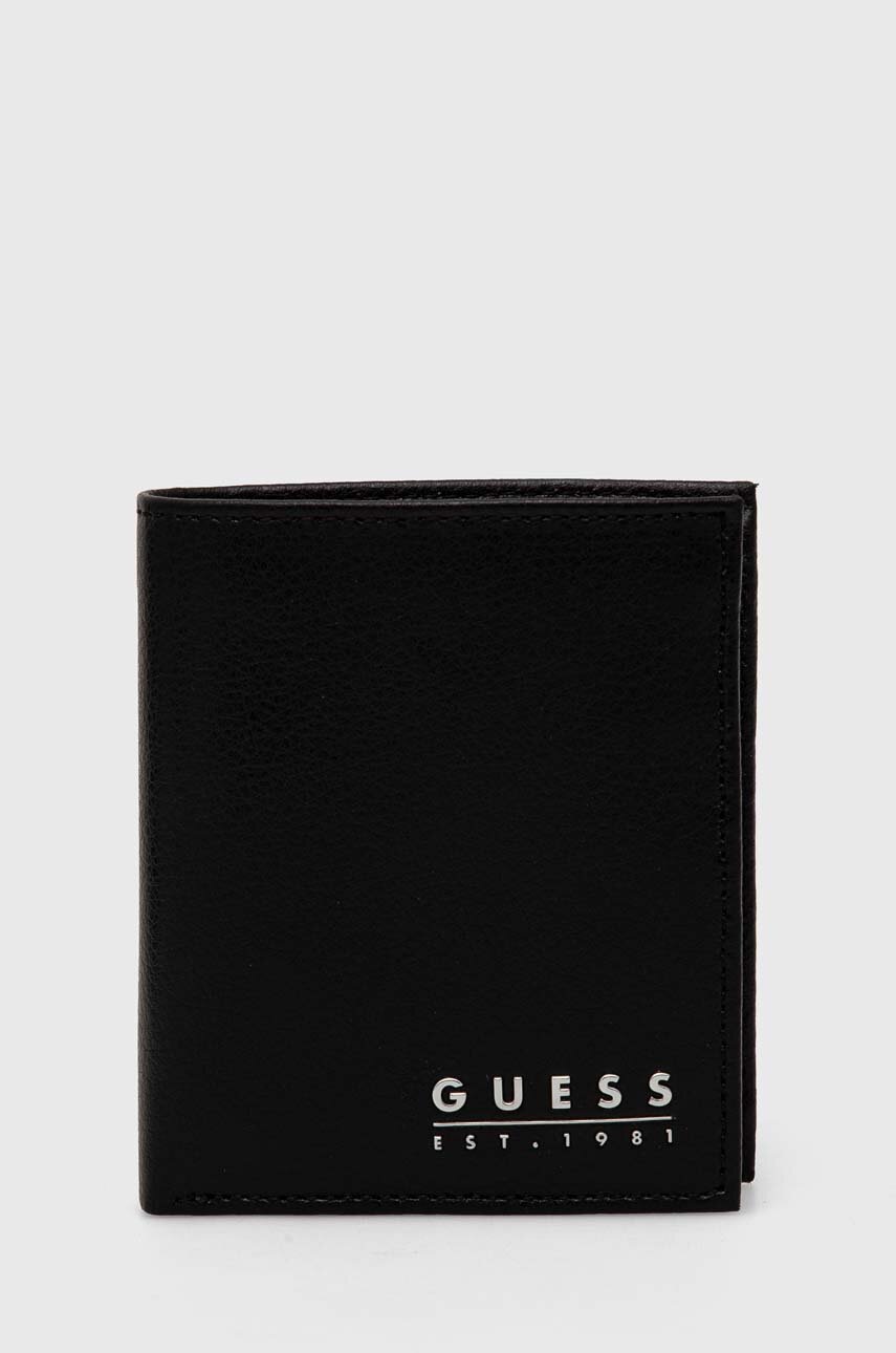 

Шкіряний гаманець Guess чоловічий колір чорний