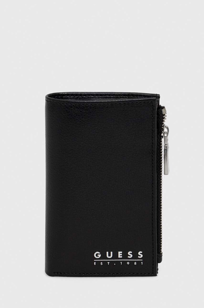 

Шкіряний гаманець Guess чоловічий колір чорний