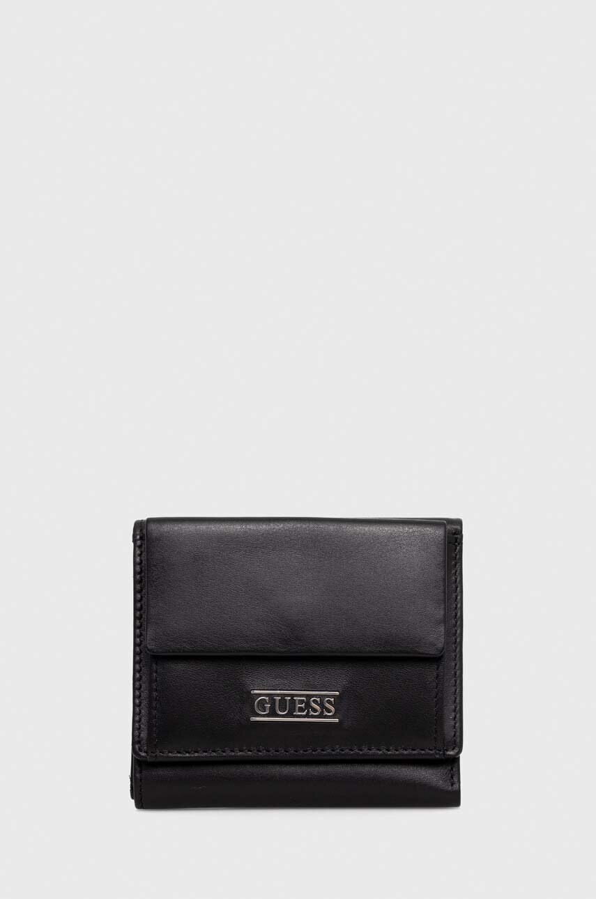 

Шкіряний гаманець Guess чоловічий колір чорний