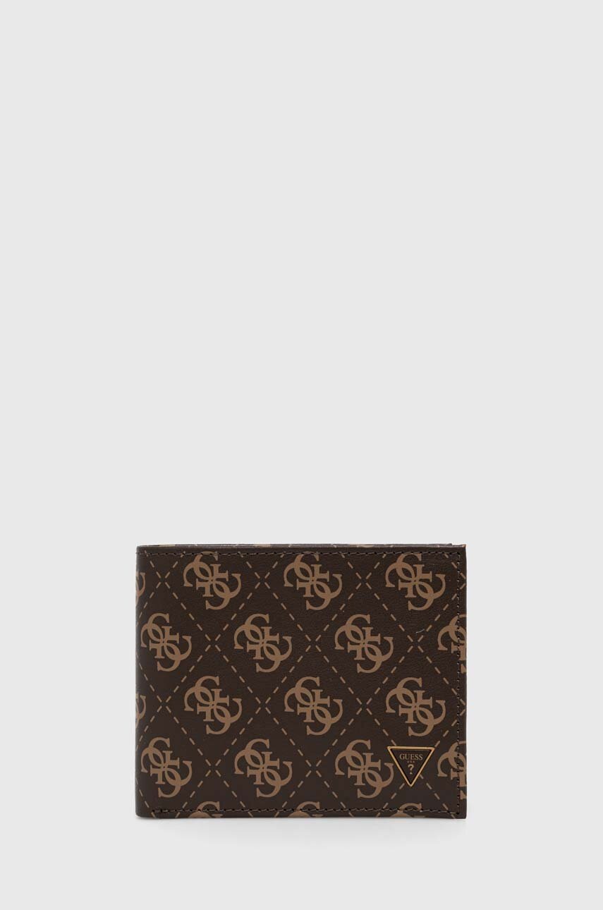 

Кожен портфейл Guess VEZZOLA мъжки в бежово SMVELE LEA20, Кафяв
