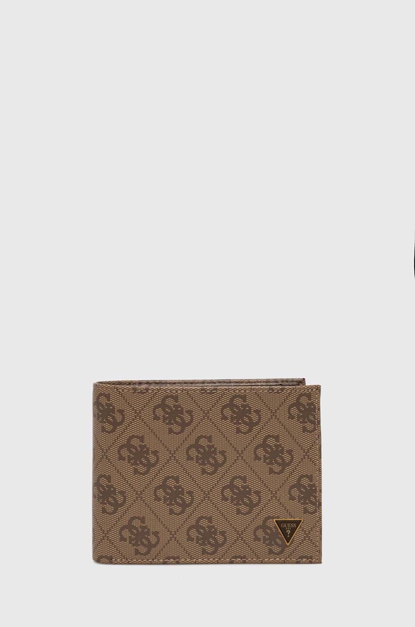

Кожен портфейл Guess VEZZOLA мъжки в кафяво SMVELE LEA27, Бежов