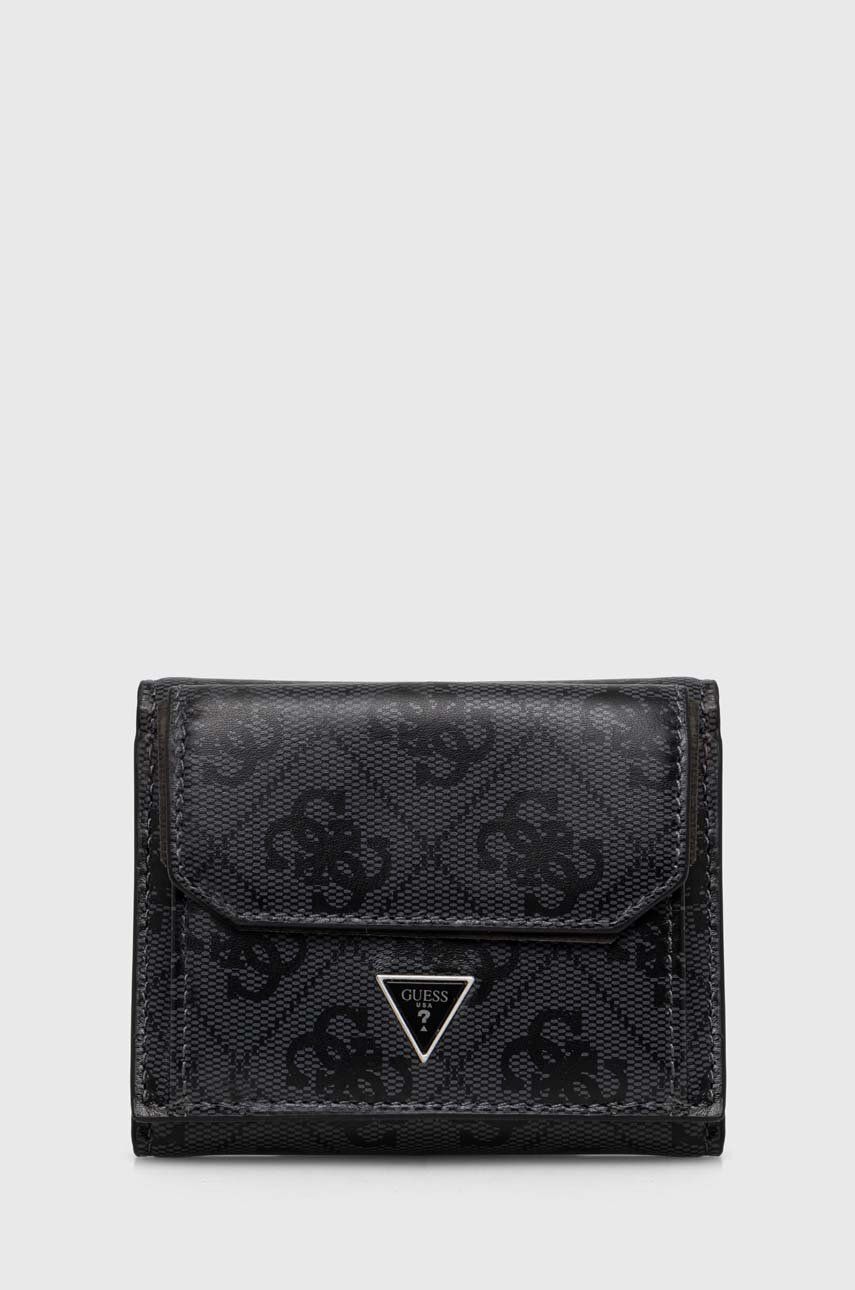 Levně Kožená peněženka Guess černá barva, SMVELE LEA37