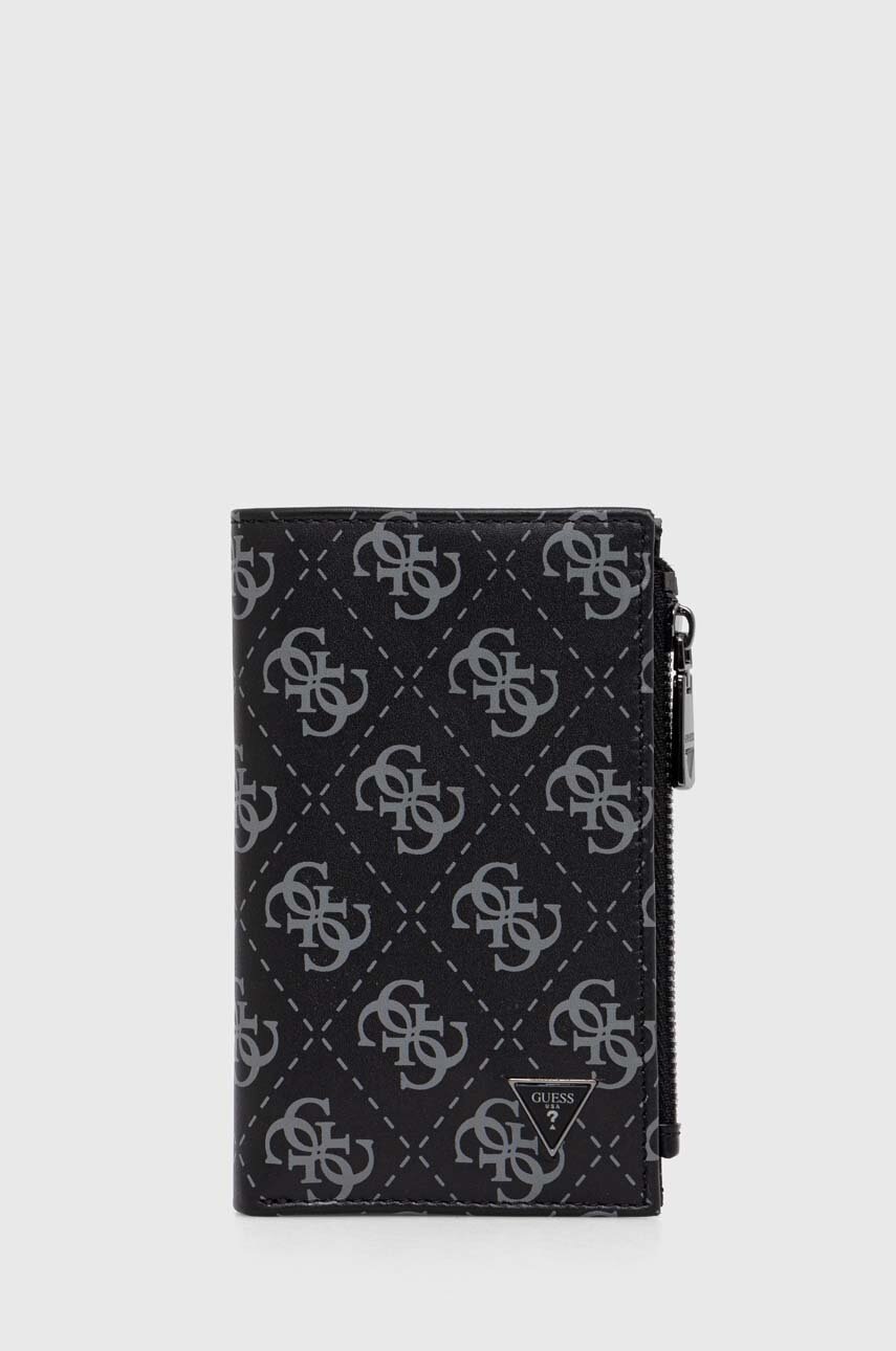 

Кожен портфейл Guess мъжки в черно SMVELE LEA78, Черен