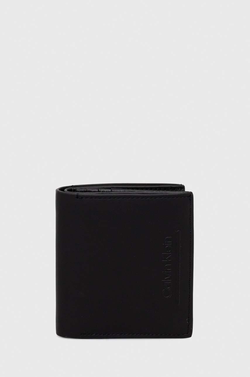 

Кожен портфейл Calvin Klein мъжки в черно, Черен