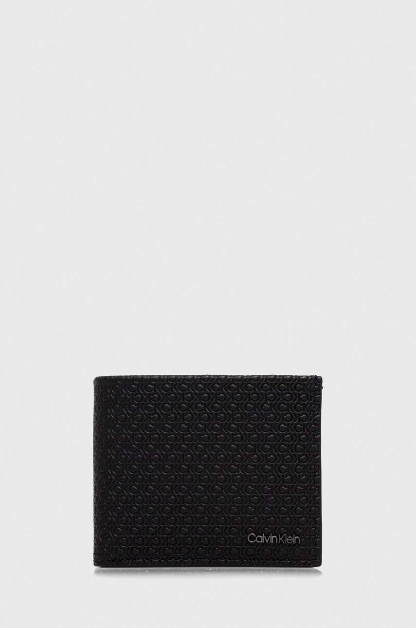 

Кожен портфейл Calvin Klein мъжки в черно, Черен