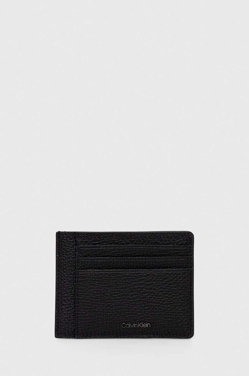 

Кожен портфейл Calvin Klein мъжки в черно, Черен