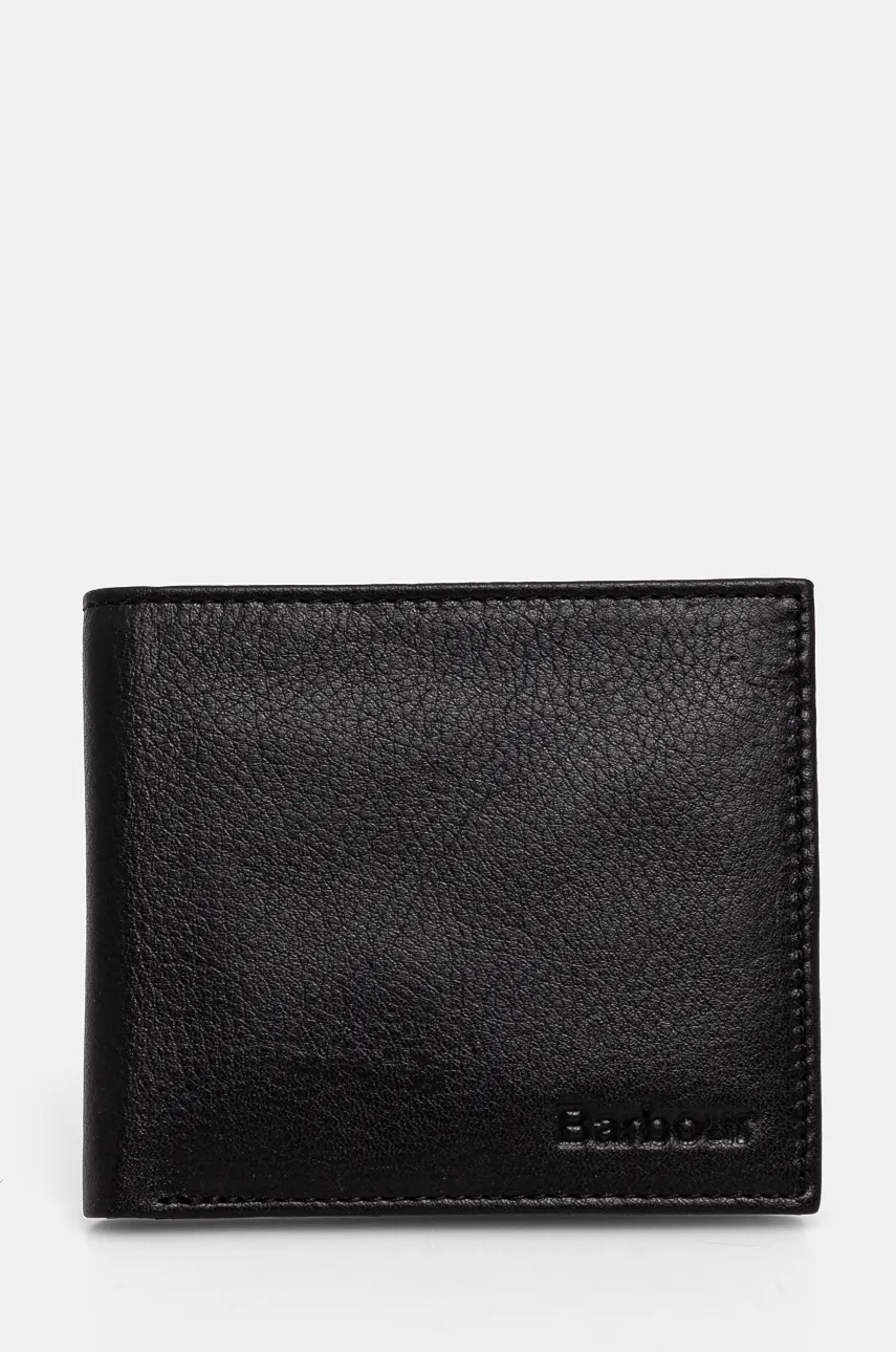 

Кожен портфейл Barbour мъжки в черно, Черен