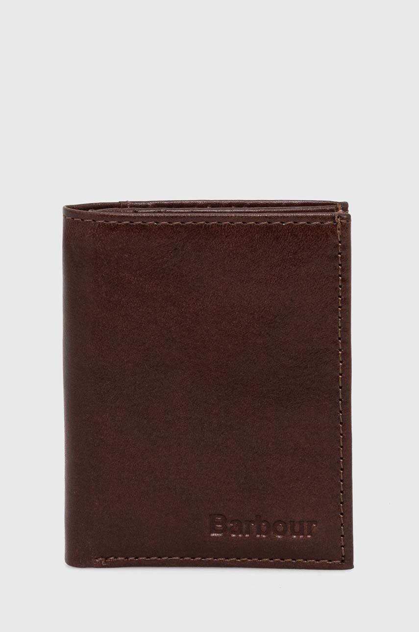 Barbour portofel de piele Colwell Small Billfold bărbați, culoarea maro MLG0012