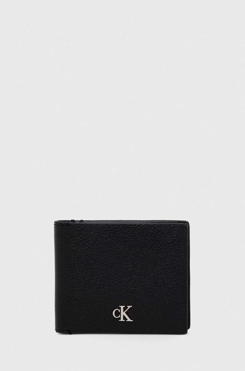 

Кожен портфейл Calvin Klein Jeans мъжки в черно, Черен