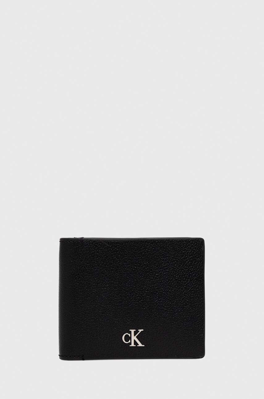 

Кожен портфейл Calvin Klein Jeans мъжки в черно, Черен