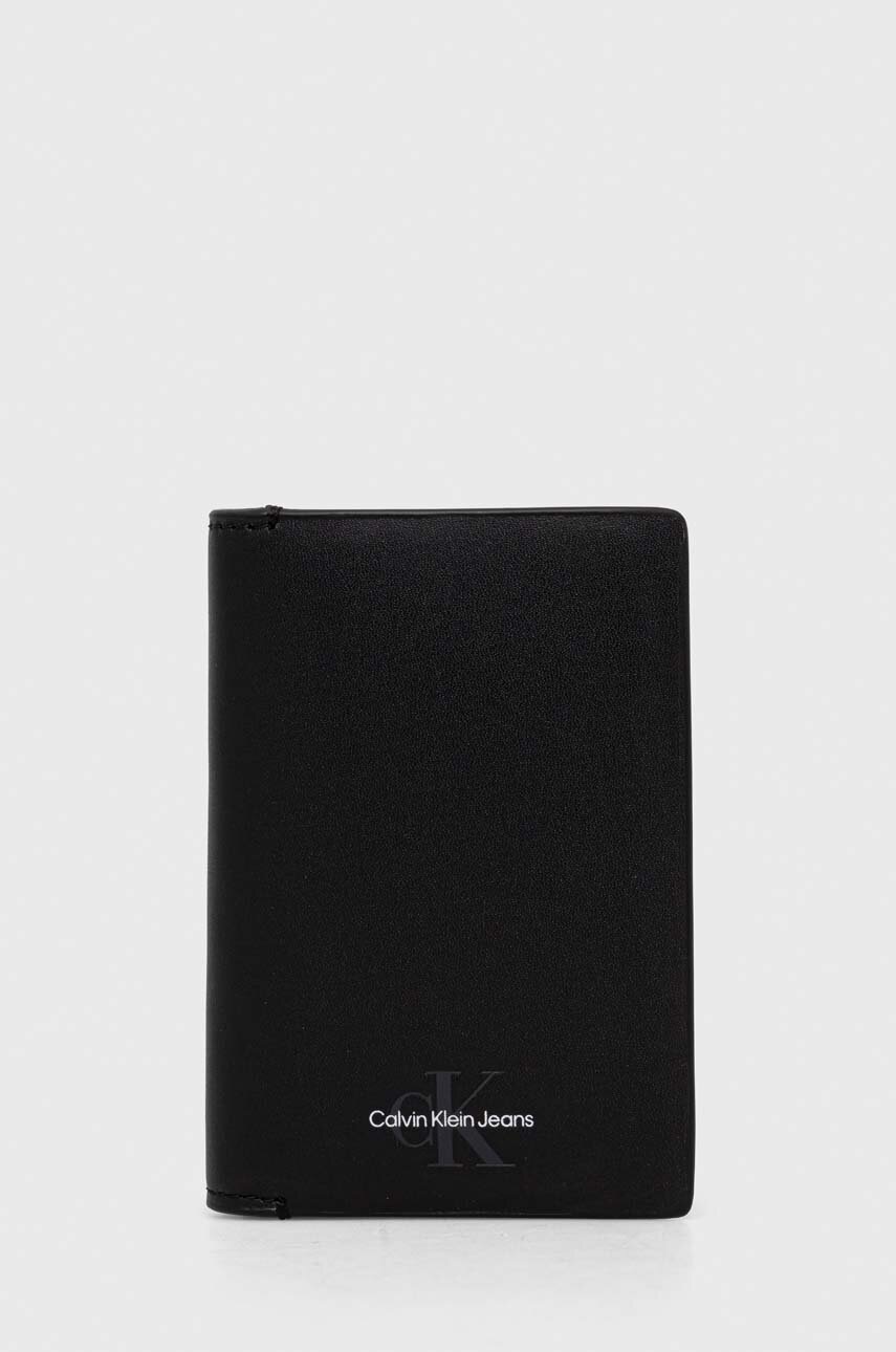 

Калъф за карти Calvin Klein Jeans в черно, Черен