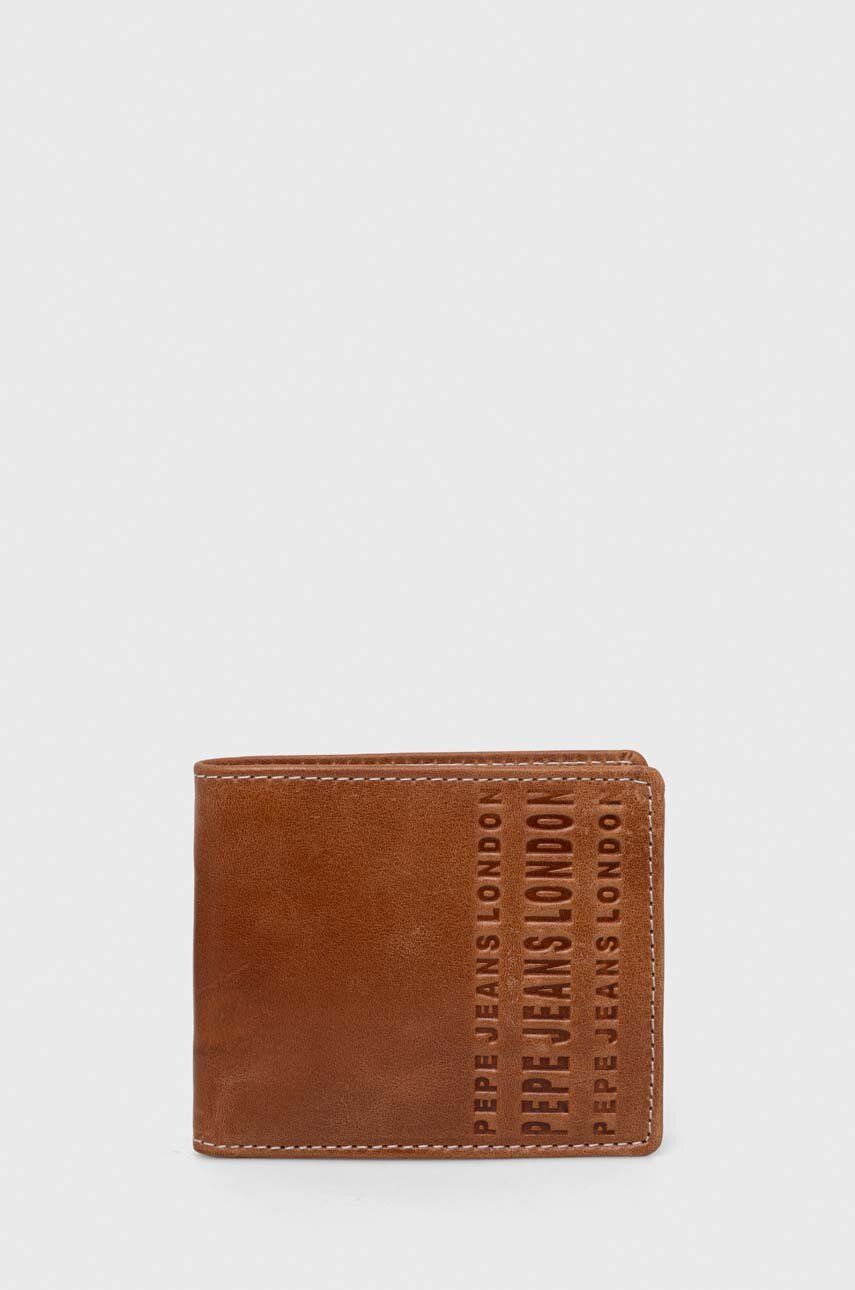 Kožená peněženka Pepe Jeans Arnold hnědá barva - hnědá - Hlavní materiál: Přírodní kůže Podšívk
