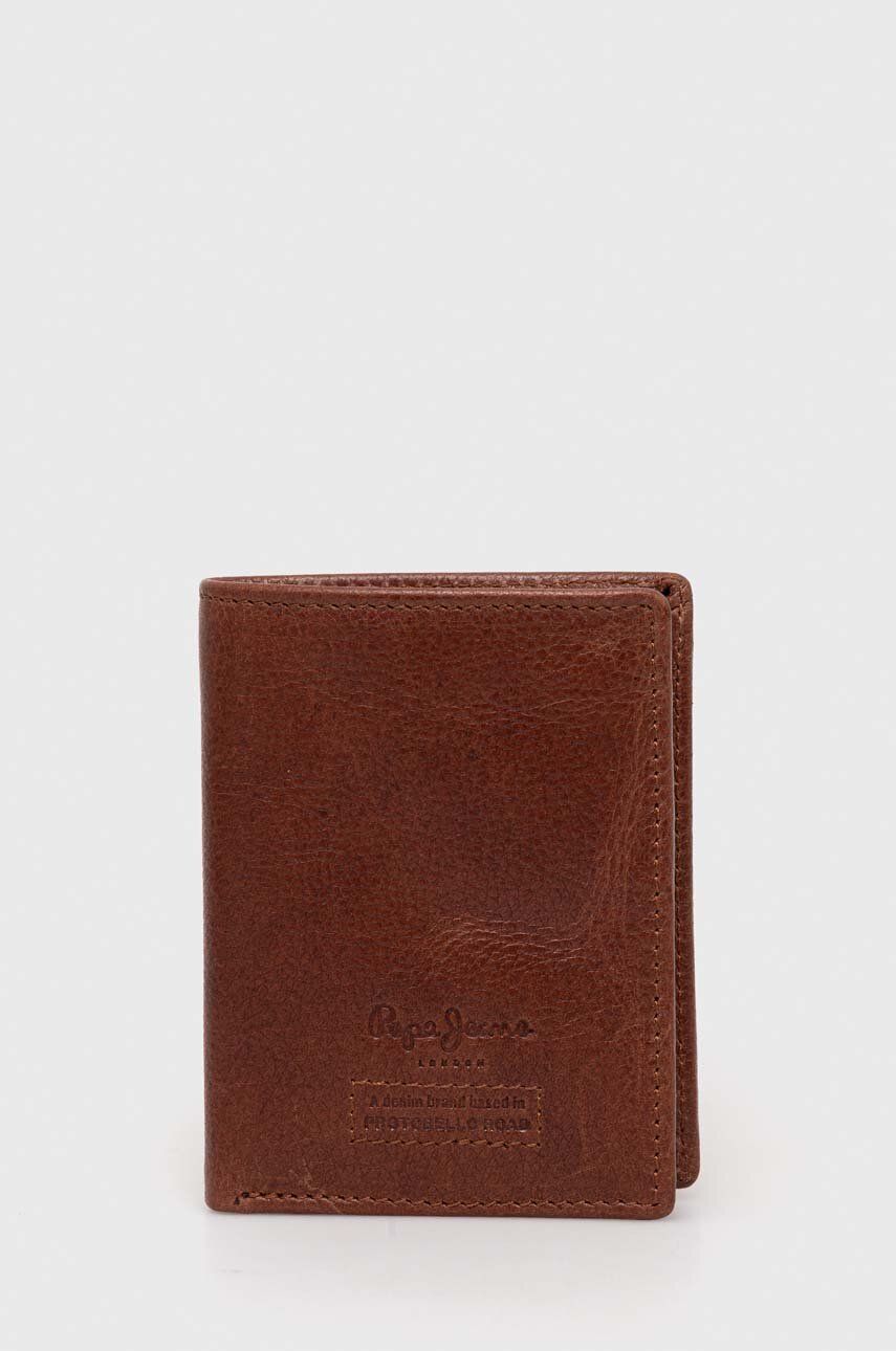 Kožená peňaženka Pepe Jeans Archie pánsky, hnedá farba