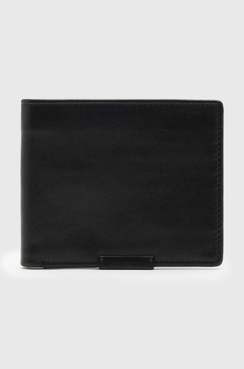 Kožená peněženka AllSaints MV507Z ATTAIN CARDHOLDER černá barva