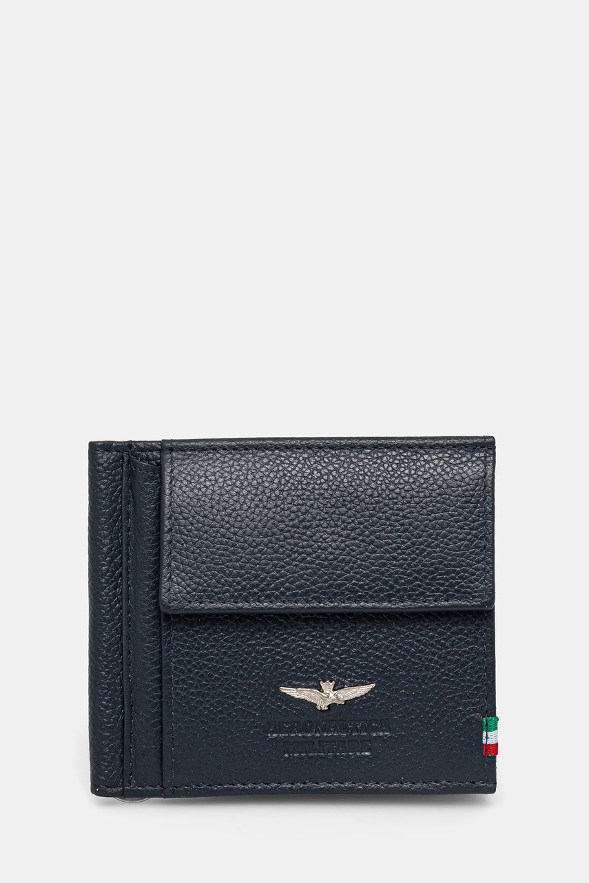 

Кожен портфейл Aeronautica Militare мъжки в тъмносиньо, Тъмносин