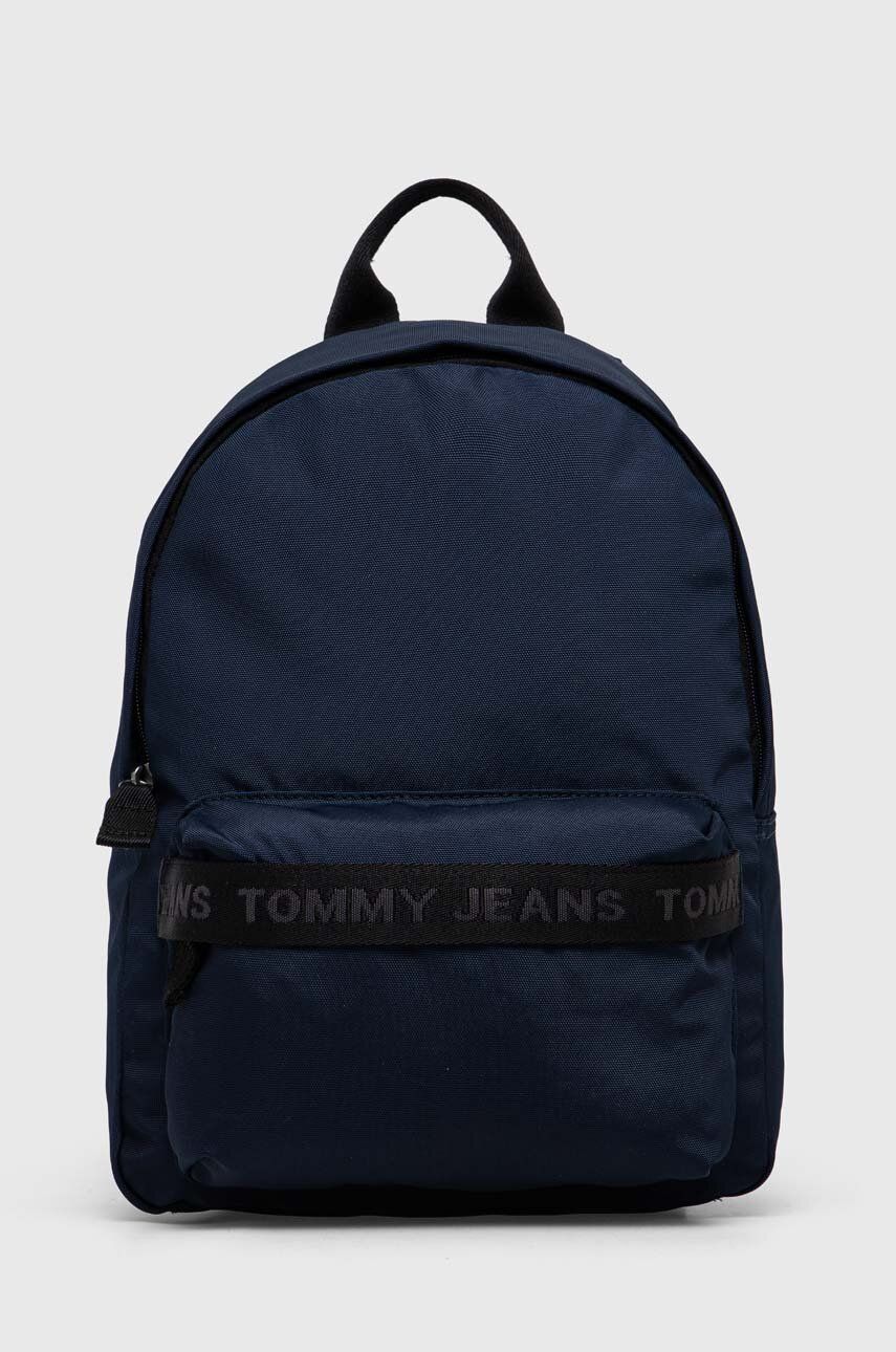 Tommy Jeans rucsac femei, culoarea albastru marin, mic, cu imprimeu