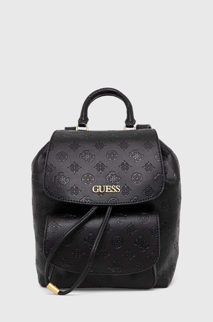 

Раница Guess в черно малък размер с изчистен дизайн, Черен