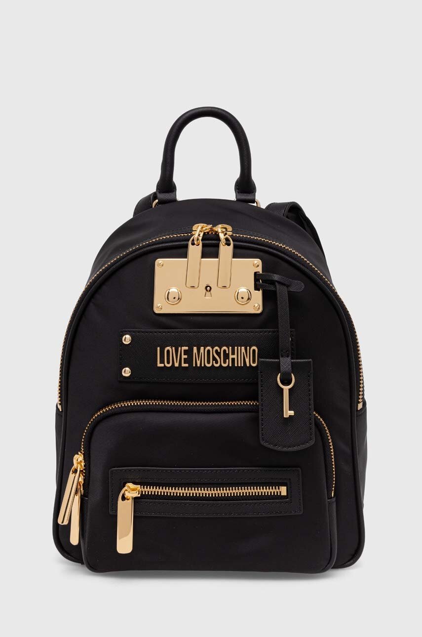 

Рюкзак Love Moschino жіночий колір чорний малий з аплікацією