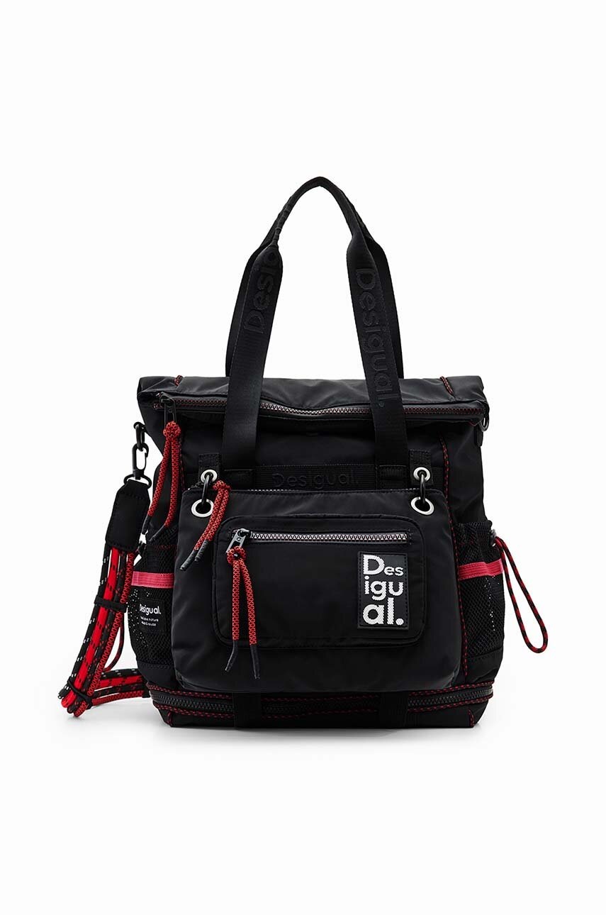 

Рюкзак Desigual женский цвет чёрный большой с аппликацией