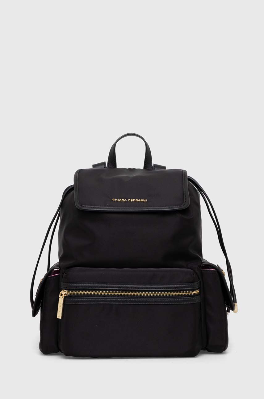 Chiara Ferragni rucsac femei, culoarea negru, mare, neted