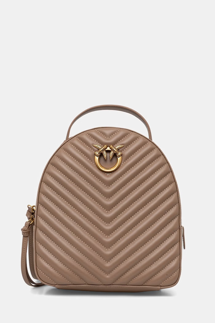 Pinko plecak damski skórzany Answear Exclusive brązowy 102530 A0GK