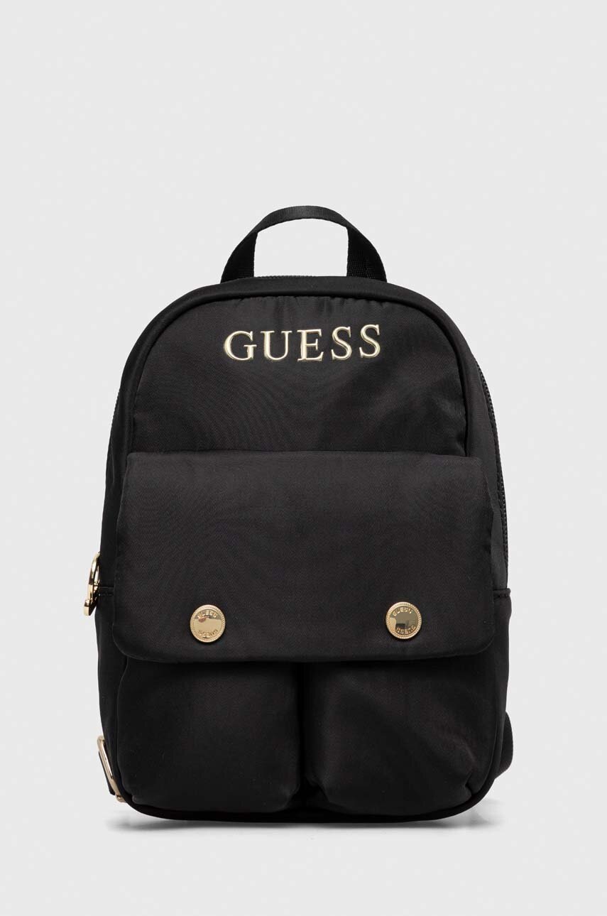 

Рюкзак Guess жіночий колір чорний малий однотонний