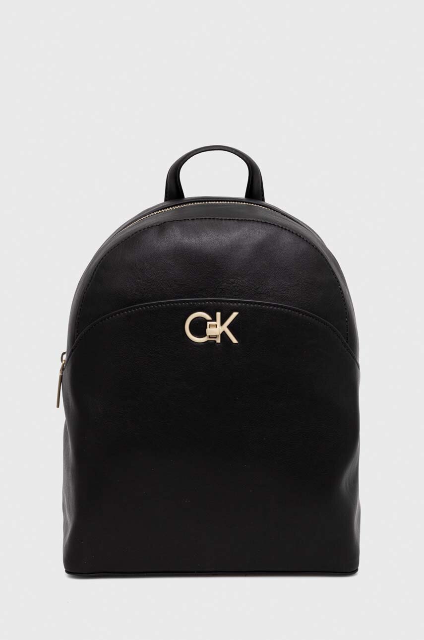 

Раница Calvin Klein в черно малък размер с изчистен дизайн, Черен