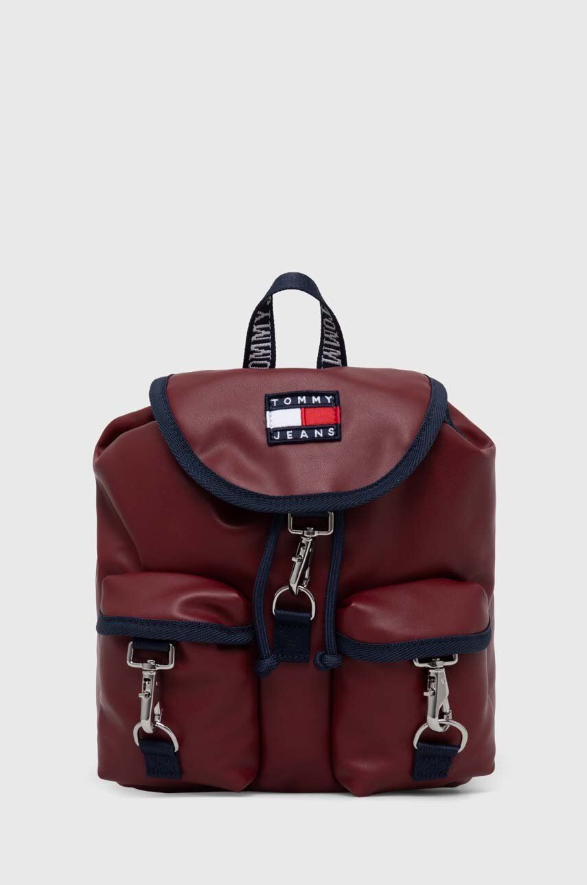 Tommy Jeans Rucsac Femei, Culoarea Bordo, Mic, Neted