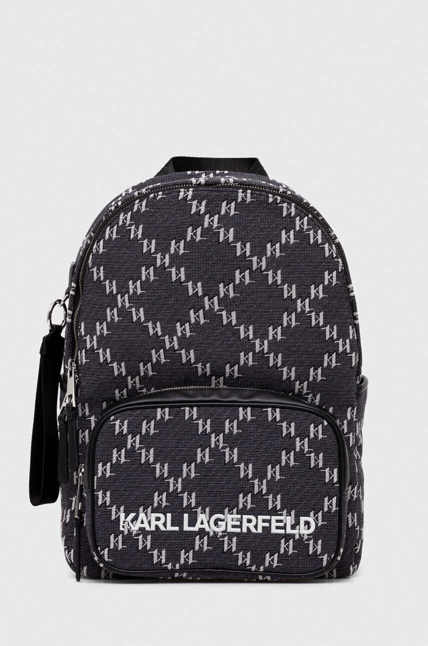 Ruksak Karl Lagerfeld dámsky, čierna farba, veľký, vzorovaný