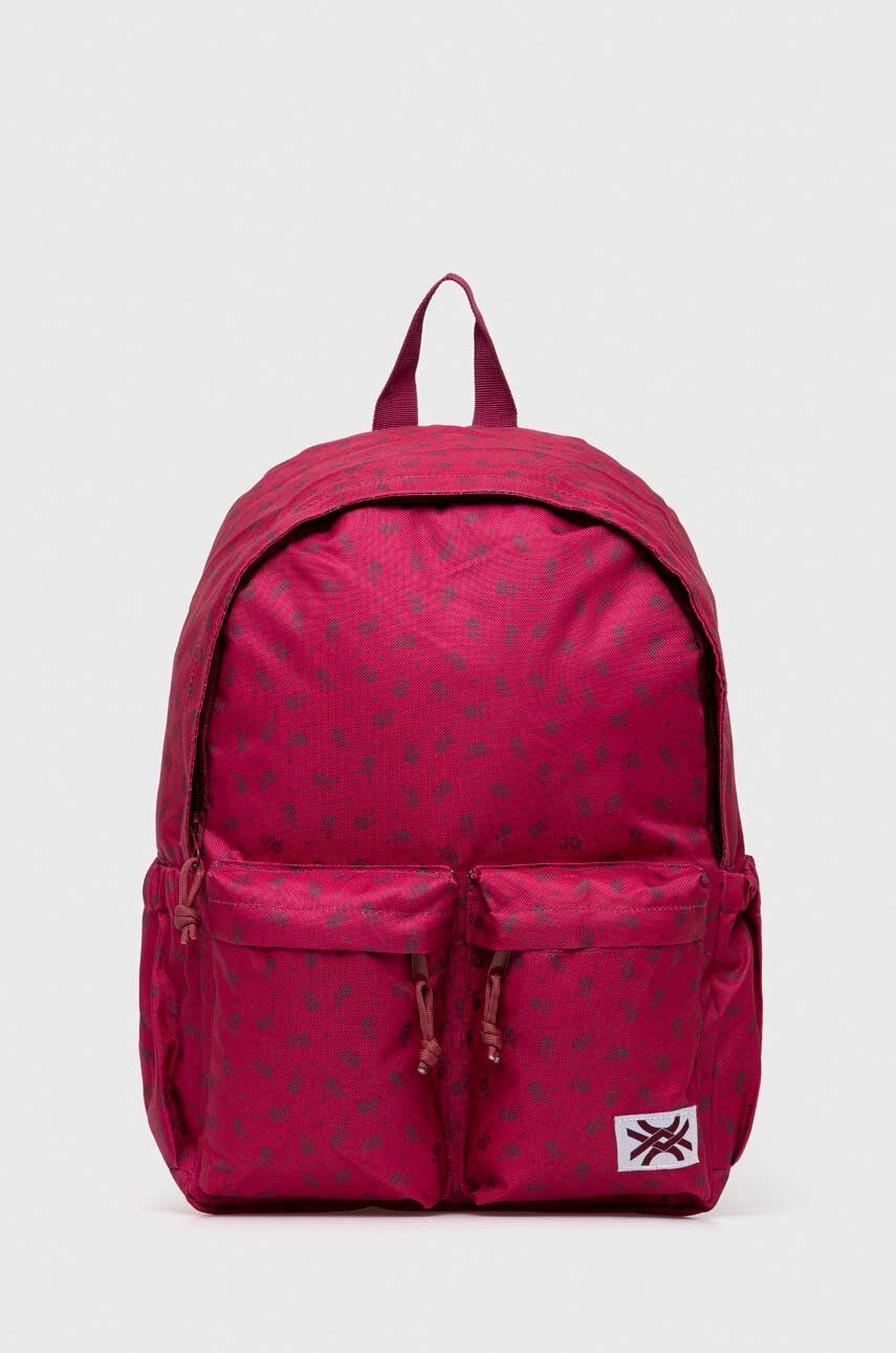 Дитячий рюкзак United Colors of Benetton колір рожевий великий візерунок