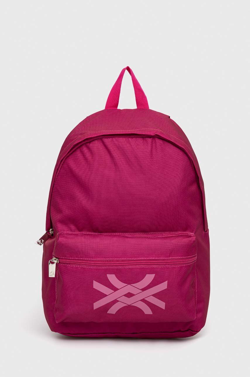 Dětský batoh United Colors of Benetton růžová barva, velký, s potiskem - růžová - 100 % Polyester